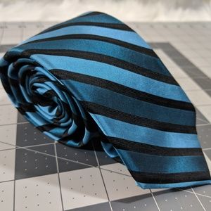 Express men's turquoise/green striped tie